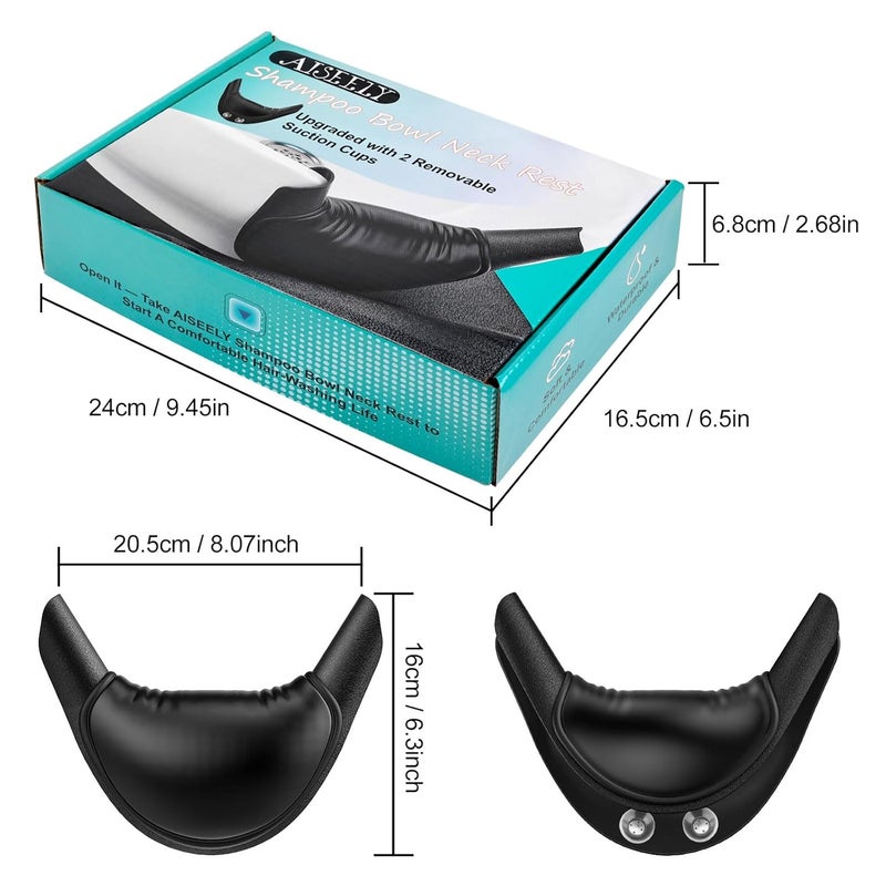 Aiseely Shampoo Bowl Neck Rest - 2 Suction Cups Included Salon Shampoo Neck Rest Cushion, Silicone Neck Cushion for Home Wash Basin & Professional Salon Hair Washing Tray - Image 5